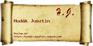 Hudák Jusztin névjegykártya